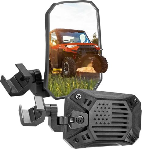 Kemimoto UTV Side Side Mirrors 2025 New Billet Aluminium 8.4 "× 5.7" عرض واسع للمشاركة مع Polaris Ranger/General Can Am Defender/Commander/Maverick Trail Cfmoto uforce fit in windshield in Saudi Arabia