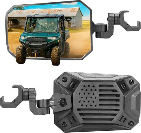 Kemimoto UTV Side Side Mirrors 2025 New Billet Aluminium 8.4 "× 5.7" عرض واسع للمشاركة مع Polaris Ranger/General Can Am Defender/Commander/Maverick Trail Cfmoto uforce fit in windshield in Saudi Arabia