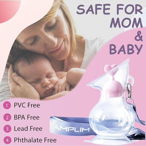 Amplim Manual Breast Pump | Gen 3 Food Grade Silicone Milk Collector for Breastfeeding Nursing Mom with Stopper and Lanyard | Registry Essentials for Newborn, Infant, Baby | 5 oz (Blue Green) in Saudi Arabia