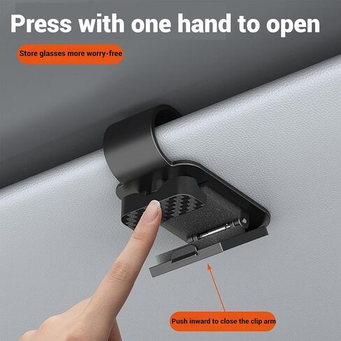 حامل النظارات الشمسية Car Sun Visor - مقطع إطلاق سريع وقفل آمن ، مناسب لمعظم السيارات والشاحنات وسيارات الدفع الرباعي (أسود) in Kuwait