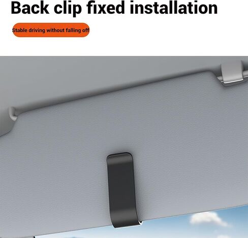 حامل النظارات الشمسية Car Sun Visor - مقطع إطلاق سريع وقفل آمن ، مناسب لمعظم السيارات والشاحنات وسيارات الدفع الرباعي (أسود) in Kuwait