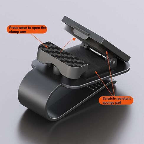 حامل النظارات الشمسية Car Sun Visor - مقطع إطلاق سريع وقفل آمن ، مناسب لمعظم السيارات والشاحنات وسيارات الدفع الرباعي (أسود) in Kuwait