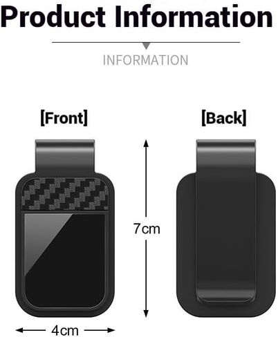 حامل النظارات الشمسية Car Sun Visor - مقطع إطلاق سريع وقفل آمن ، مناسب لمعظم السيارات والشاحنات وسيارات الدفع الرباعي (أسود) in Kuwait