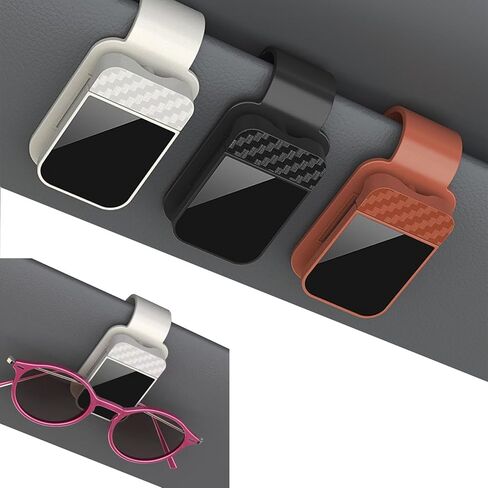 حامل النظارات الشمسية Car Sun Visor - مقطع إطلاق سريع وقفل آمن ، مناسب لمعظم السيارات والشاحنات وسيارات الدفع الرباعي (أسود) in Kuwait