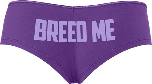 Knaughty Knickers Breed Me Cum In Me Raw Bareback Creampie Purple Boyshort Panties With Adult Design in Kuwait