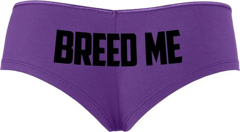 Knaughty Knickers Breed Me Cum In Me Raw Bareback Creampie Purple Boyshort Panties With Adult Design in Kuwait