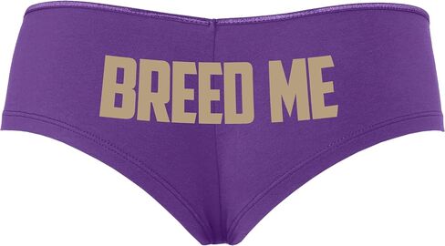 Knaughty Knickers Breed Me Cum In Me Raw Bareback Creampie Purple Boyshort Panties With Adult Design in Kuwait