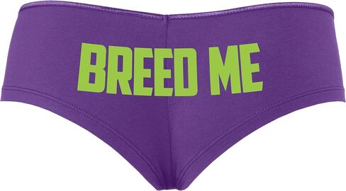 Knaughty Knickers Breed Me Cum In Me Raw Bareback Creampie Purple Boyshort Panties With Adult Design in Kuwait