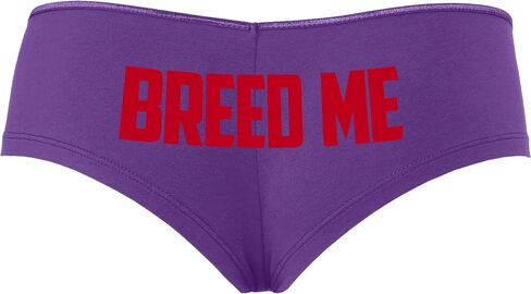 Knaughty Knickers Breed Me Cum In Me Raw Bareback Creampie Purple Boyshort Panties With Adult Design in Kuwait