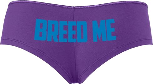 Knaughty Knickers Breed Me Cum In Me Raw Bareback Creampie Purple Boyshort Panties With Adult Design in Kuwait