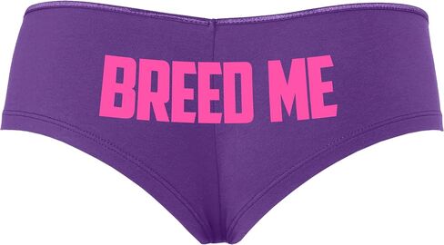 Knaughty Knickers Breed Me Cum In Me Raw Bareback Creampie Purple Boyshort Panties With Adult Design in Kuwait