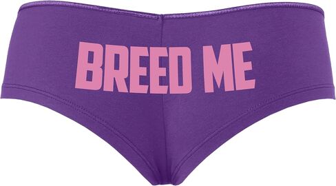 Knaughty Knickers Breed Me Cum In Me Raw Bareback Creampie Purple Boyshort Panties With Adult Design in Kuwait
