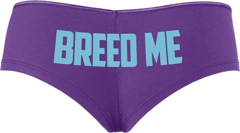 Knaughty Knickers Breed Me Cum In Me Raw Bareback Creampie Purple Boyshort Panties With Adult Design in Kuwait