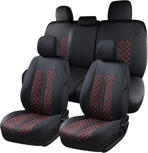 Truckiipa Tacoma Coves Truck Covers Cover Complete Leather Proof Actor Coverings for 2005-2015 Toyota Tacoma Double Crew Cab ، مجموعة كاملة ، أسود in Kuwait