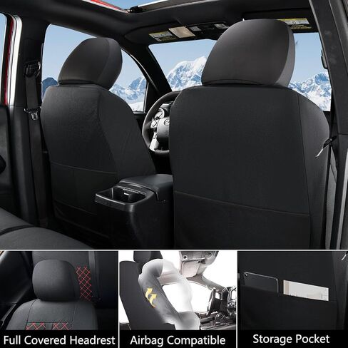 Truckiipa Tacoma Coves Truck Covers Cover Complete Leather Proof Actor Coverings for 2005-2015 Toyota Tacoma Double Crew Cab ، مجموعة كاملة ، أسود in Kuwait