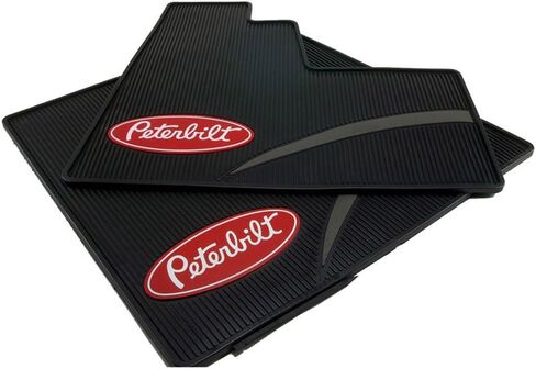 Motors OEM Day Cab Logo Sleep Ribbed Semi Truck Vinyl Rubber Floor Mats Black in Saudi Arabia