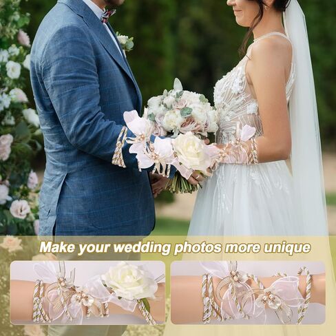 White Wedding Lasso Rope, Lazo para Boda Delicate Lasso for Catholic Wedding Ceremony Unity Cord Handfasting Cord Lazo De Boda Mexico Bridal Gift Decoration Supplies in Saudi Arabia