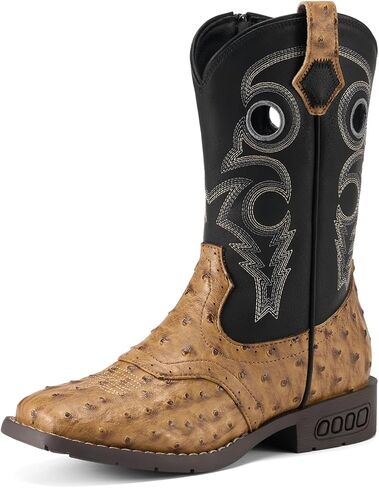 أحذية Rollda للأولاد رعاة البقر للأطفال أحذية غربية بمقدمة مربعة للفتيات أحذية راعية البقر للأطفال الصغار/الأطفال الصغار/الأطفال الكبار in Kuwait