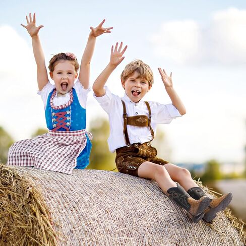 أحذية Rollda للأولاد رعاة البقر للأطفال أحذية غربية بمقدمة مربعة للفتيات أحذية راعية البقر للأطفال الصغار/الأطفال الصغار/الأطفال الكبار in Kuwait