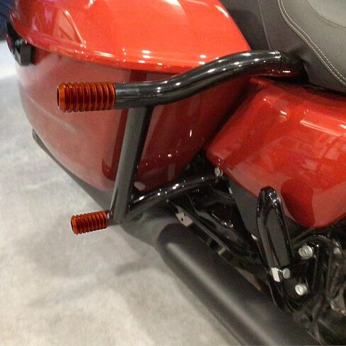 Motorcycle front and rear crash bar decorative wheels, engine crash bar sliders, and saddlebag crash bar decorative covers (gold) in Kuwait