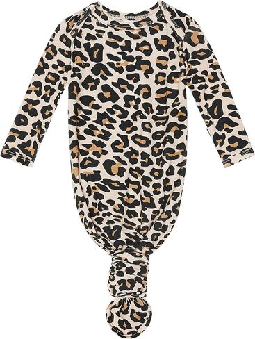 Posh Peanut Infant Gown - Unisex Soft Baby Clothes - Viscose from Bamboo Infant Layette Swaddle Wear- 0-3 Months (Enzo Knotted) in Saudi Arabia