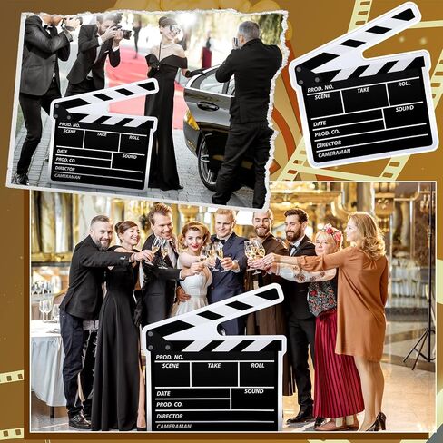 Yookeer 42" Movie Night Clapboard Cardboard Cutout Stand-up Life Size Movie Premiere Party Decoration Director Action Scene Clapper Backdrop Photo Prop for Film Theater Theme Party Event Theater Decor in Kuwait