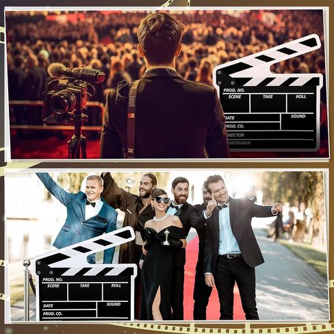 Yookeer 42" Movie Night Clapboard Cardboard Cutout Stand-up Life Size Movie Premiere Party Decoration Director Action Scene Clapper Backdrop Photo Prop for Film Theater Theme Party Event Theater Decor in Kuwait