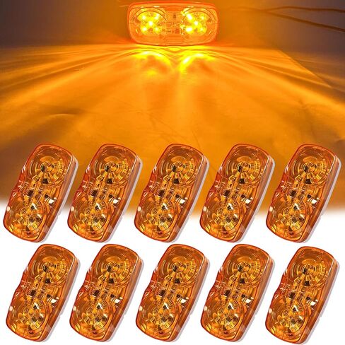 10Pcs 4'' Red Trailer Side Marker Lights Double Bullseye Strobe+High/Low Lighting Warning Brake Tail Running RV Taillight 4x2 Tiger Eye 12V Rectangle Clearance Light for Camper,Trucks,Boat in Saudi Arabia