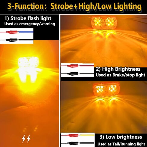 10Pcs 4'' Red Trailer Side Marker Lights Double Bullseye Strobe+High/Low Lighting Warning Brake Tail Running RV Taillight 4x2 Tiger Eye 12V Rectangle Clearance Light for Camper,Trucks,Boat in Saudi Arabia