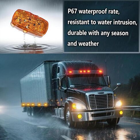10Pcs 4'' Red Trailer Side Marker Lights Double Bullseye Strobe+High/Low Lighting Warning Brake Tail Running RV Taillight 4x2 Tiger Eye 12V Rectangle Clearance Light for Camper,Trucks,Boat in Saudi Arabia