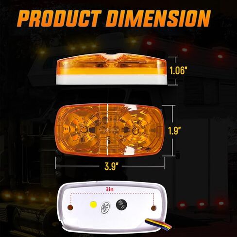 10Pcs 4'' Red Trailer Side Marker Lights Double Bullseye Strobe+High/Low Lighting Warning Brake Tail Running RV Taillight 4x2 Tiger Eye 12V Rectangle Clearance Light for Camper,Trucks,Boat in Saudi Arabia