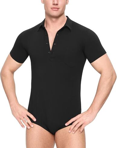 Men's Polo Jumpsuit One Piece Pajama Bodysuit Casual Style Onesie Office-to-Weekend with Roomy Fit in Saudi Arabia