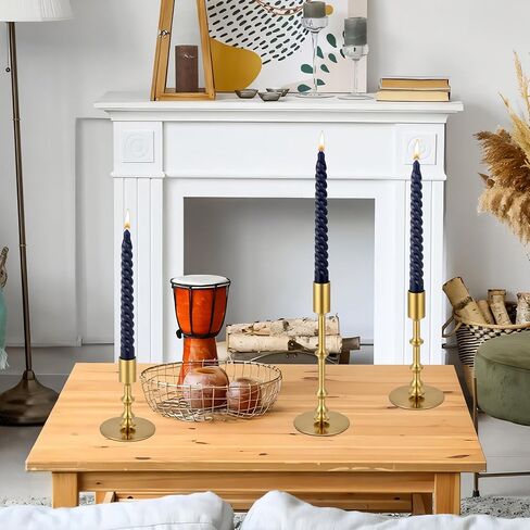 Candlestick Holders for Taper Candles, Brushed Brass Gold Candle Stick Holders Decor, Taper Candle Holder Set for Table Mantel Wedding Dinning Anniversary in Saudi Arabia