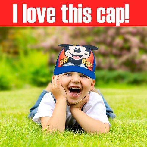 Disney Mickey Mouse Boys Baseball Cap - Comics and 3D Pop Out Ears- Toddler Boys 2-4 Years (Blue) in Saudi Arabia