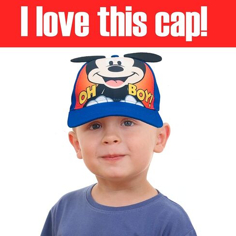 Disney Mickey Mouse Boys Baseball Cap - Comics and 3D Pop Out Ears- Toddler Boys 2-4 Years (Blue) in Saudi Arabia