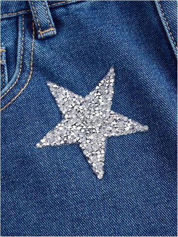 Floerns Women's Y2K Denim Shorts Sparkly Star تمزق Raw Hem Club Jean in Saudi Arabia