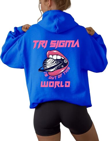 Go Greek Chic Out of This World Hoodie - Blue Hooded Sweatshirt Sorority Merch for Women, Licensed Greek Apparel in Saudi Arabia