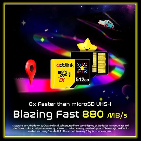 Addlink TurboPlay Gaming MicroSDXC 1TB UHS-I, C10, U3, V30, A2, 4K Video Memory Card, Up to 100/80 MB/s, Compatible for Nintendo-Switch, Steam Deck, ROG Ally, Gaming Devices (ad1TBMSXT3A) in Saudi Arabia