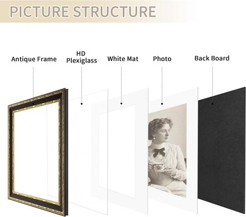 Vintage 4x6 Picture Frame, Ornate Antique Gold 4x6 Frame with Tempered Real Glass, Display 4 x 6 Photo for Tabletop or Wall mount, Retro Home Decor (Brown/Gold, Single) in Saudi Arabia