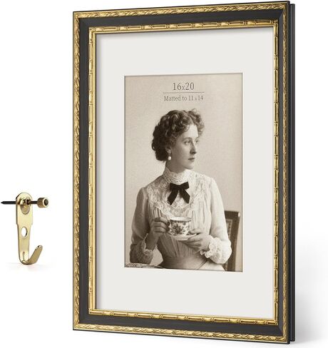 Vintage 4x6 Picture Frame, Ornate Antique Gold 4x6 Frame with Tempered Real Glass, Display 4 x 6 Photo for Tabletop or Wall mount, Retro Home Decor (Brown/Gold, Single) in Saudi Arabia
