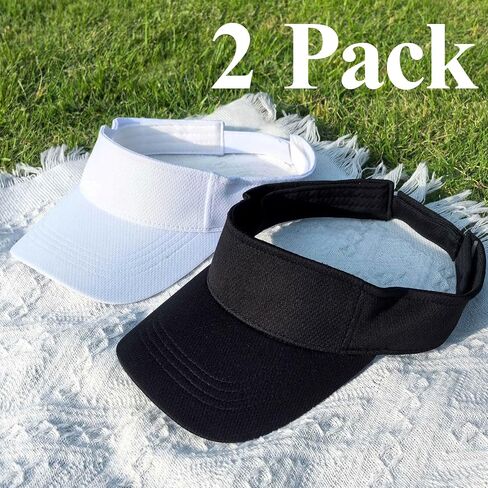 2 حزمة القبعات الرياضية القبعات النساء القابل للتعديل في الهواء الطلق Sun Visor Golf Beach Travel Cap Cap in Kuwait