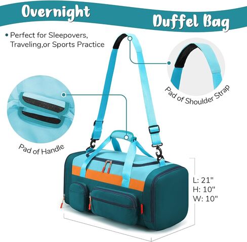 Woomada Kids Travel Duffle Bag مع مقصورة الأحذية والجيب الرطب المثالي للمدرسة والرياضة والرحلات بين عشية وضحاها (وردي) in Kuwait