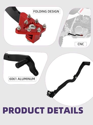 دواسة الفرامل الخلفية للدراجة الترابية لـ XR650L ، CNC 6061 الألومنيوم قابلة للطي دراجة نارية فرامل فرامل XR 650L 1993-2024 - أسود in Saudi Arabia