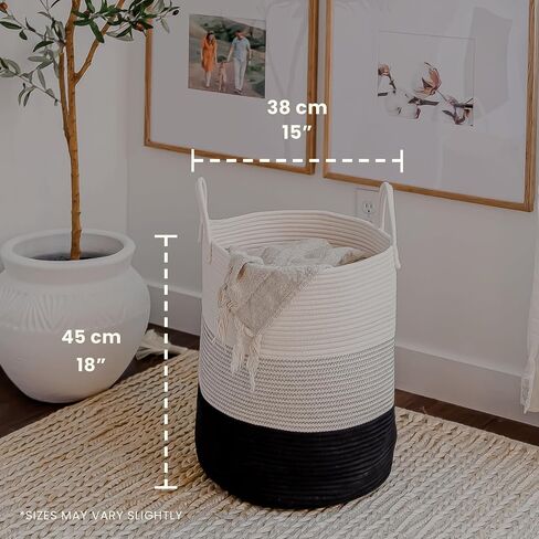 OrganiHaus Rainbow Toy Basket & Blanket Storage Bin, Nursery 20x13" | Rainbow Pastel - Round Rainbow Cotton Rope Basket, Nursery 20x13" in Saudi Arabia