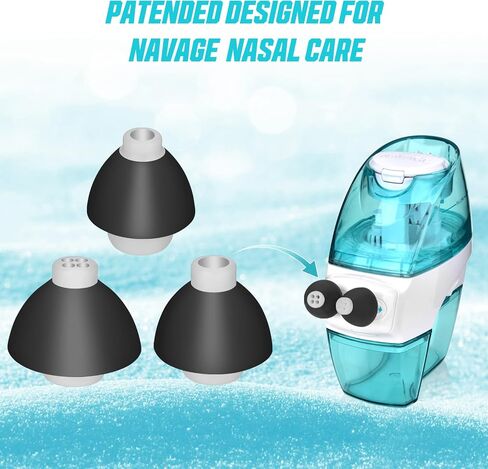 3 Pairs Nose Pillows Compatible with Navage Nasal Care - High Grade Silicone Nose Buds Sinus Pillows Compatible with Navage Nasal Irrigation System (Small, Standard, Extra Large) in Blue & White in Saudi Arabia
