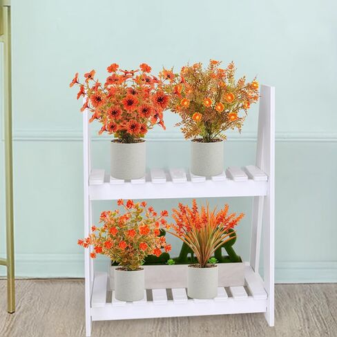 4 حزمة Fall Flowers مصطنعة النباتات الخريف محفوظة بوعاء النباتات الصغيرة نباتات صغيرة لخريف مركزية الشكر على المنضدة المنضدة الحمام مزرعة الزخارف الشكر (برتقالي) in Kuwait