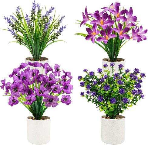 4 حزمة Fall Flowers مصطنعة النباتات الخريف محفوظة بوعاء النباتات الصغيرة نباتات صغيرة لخريف مركزية الشكر على المنضدة المنضدة الحمام مزرعة الزخارف الشكر (برتقالي) in Kuwait