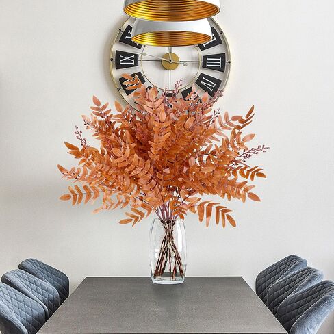 SGGVECSY 4 حزمة الخريف الاصطناعي الخضراء الجذعية الخريف الزهور الزهور الخريف نبات فو النباتات الحرير شجيرات الشجيرات السقوط شجيرات السقوط الجذعية للداخلية في الهواء الطلق مركزية مركزية الشكر الزخرفة （البرتقال） in Kuwait