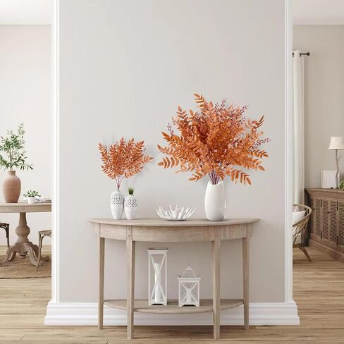 SGGVECSY 4 حزمة الخريف الاصطناعي الخضراء الجذعية الخريف الزهور الزهور الخريف نبات فو النباتات الحرير شجيرات الشجيرات السقوط شجيرات السقوط الجذعية للداخلية في الهواء الطلق مركزية مركزية الشكر الزخرفة （البرتقال） in Kuwait