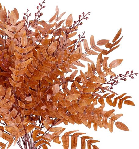 SGGVECSY 4 حزمة الخريف الاصطناعي الخضراء الجذعية الخريف الزهور الزهور الخريف نبات فو النباتات الحرير شجيرات الشجيرات السقوط شجيرات السقوط الجذعية للداخلية في الهواء الطلق مركزية مركزية الشكر الزخرفة （البرتقال） in Kuwait